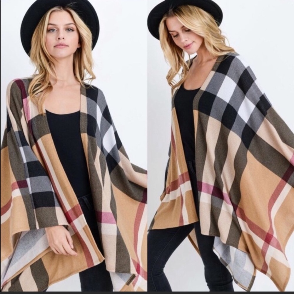 ‼️SOLD‼️PLAID PONCHO